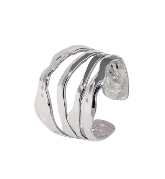 Wave Flow Ring Silber