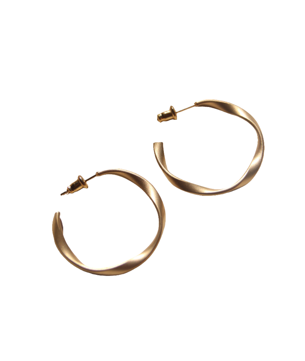 Boucles d'oreilles créoles Twist dorées