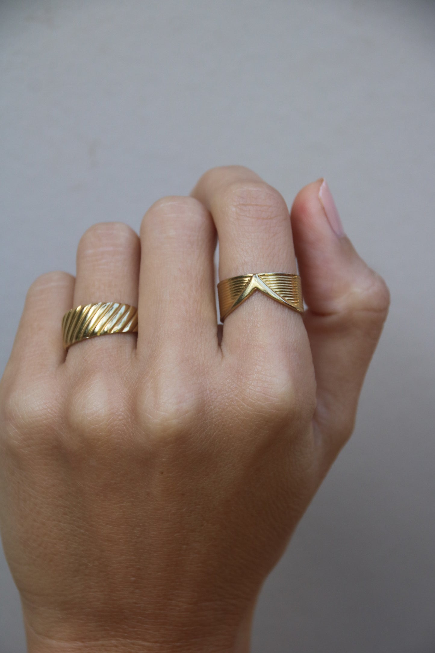 Golden Wave Ring, Adjustable Ring