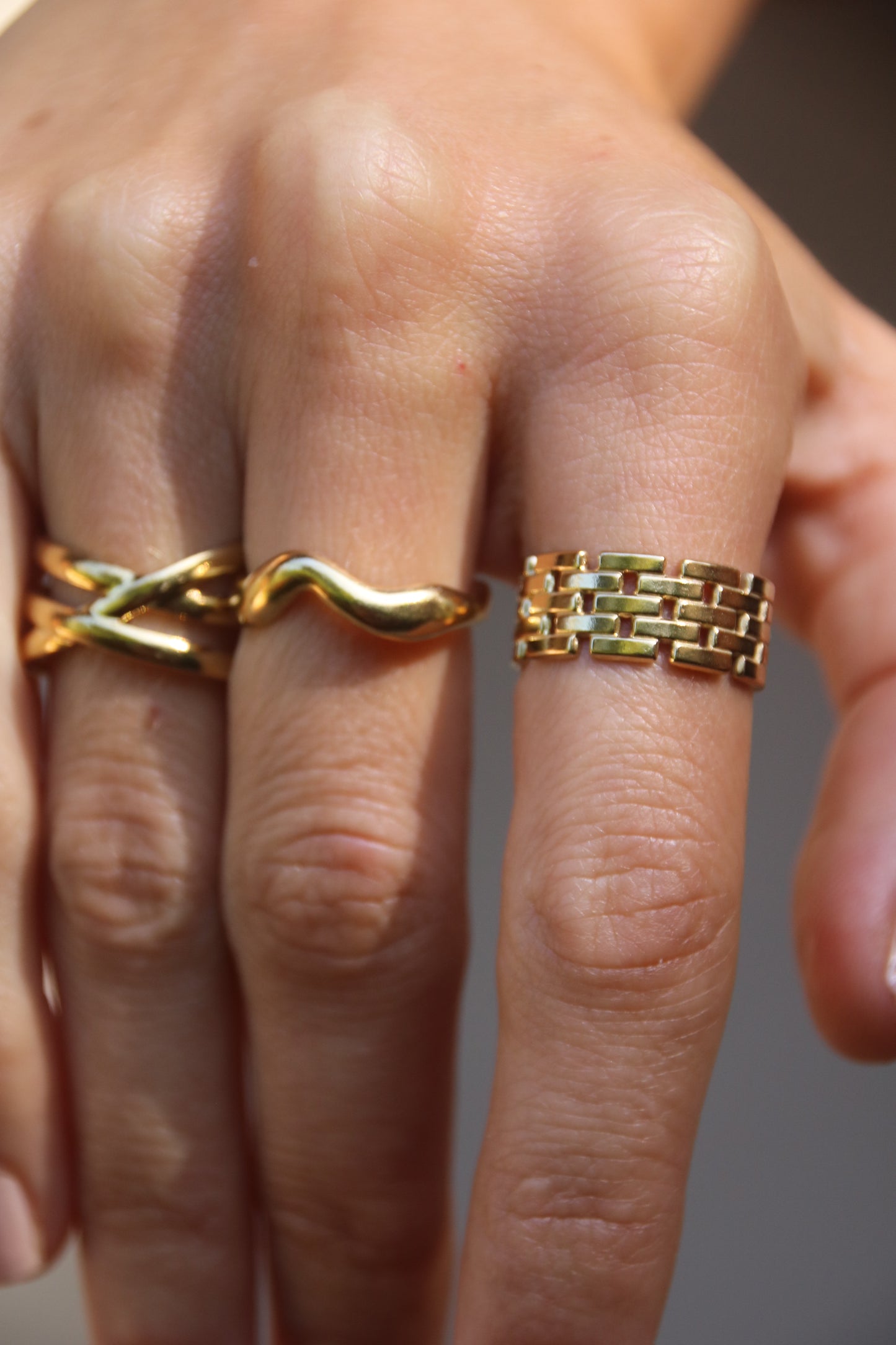 Bague Grille Dorée