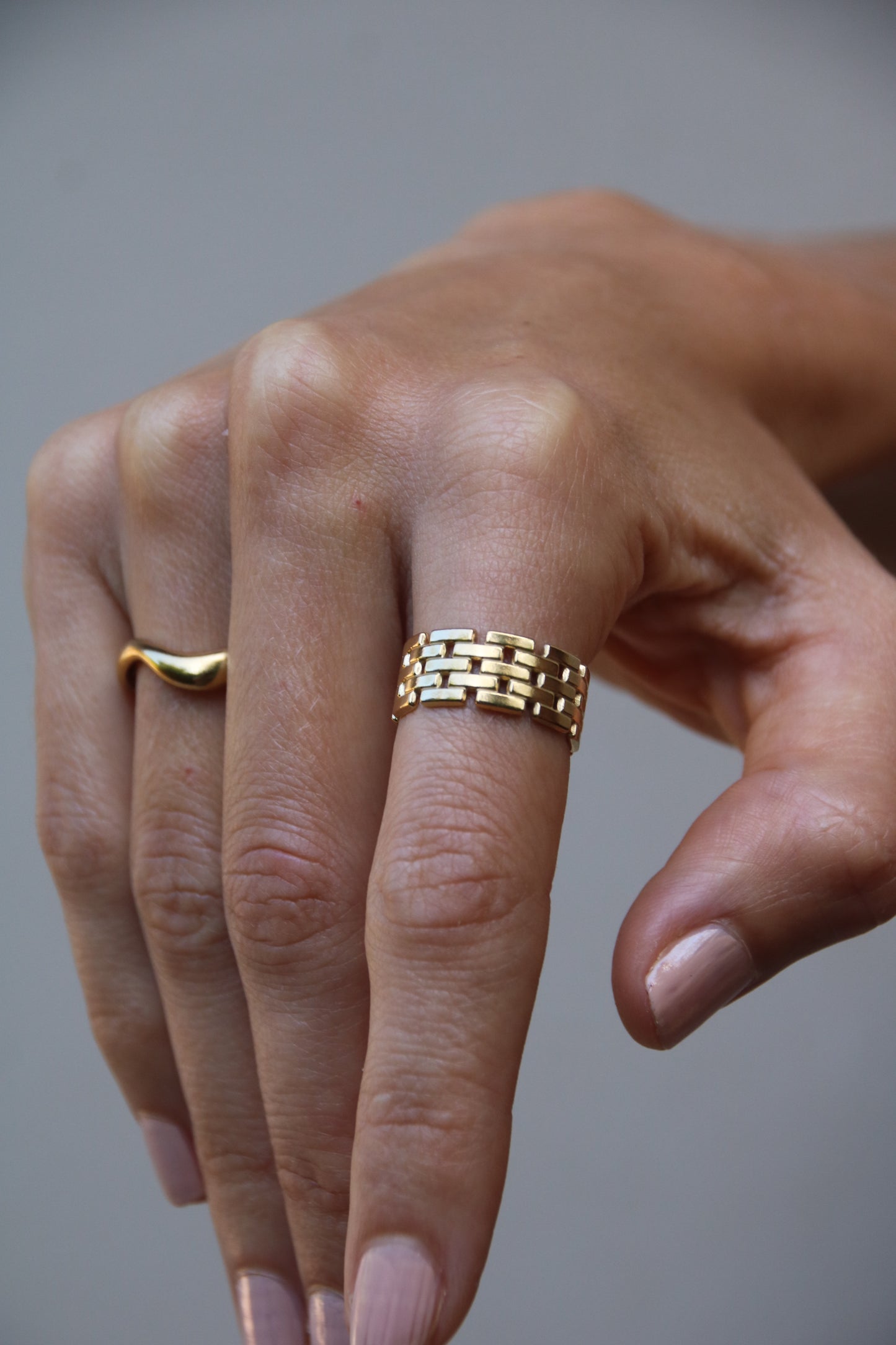 Bague Grille Dorée
