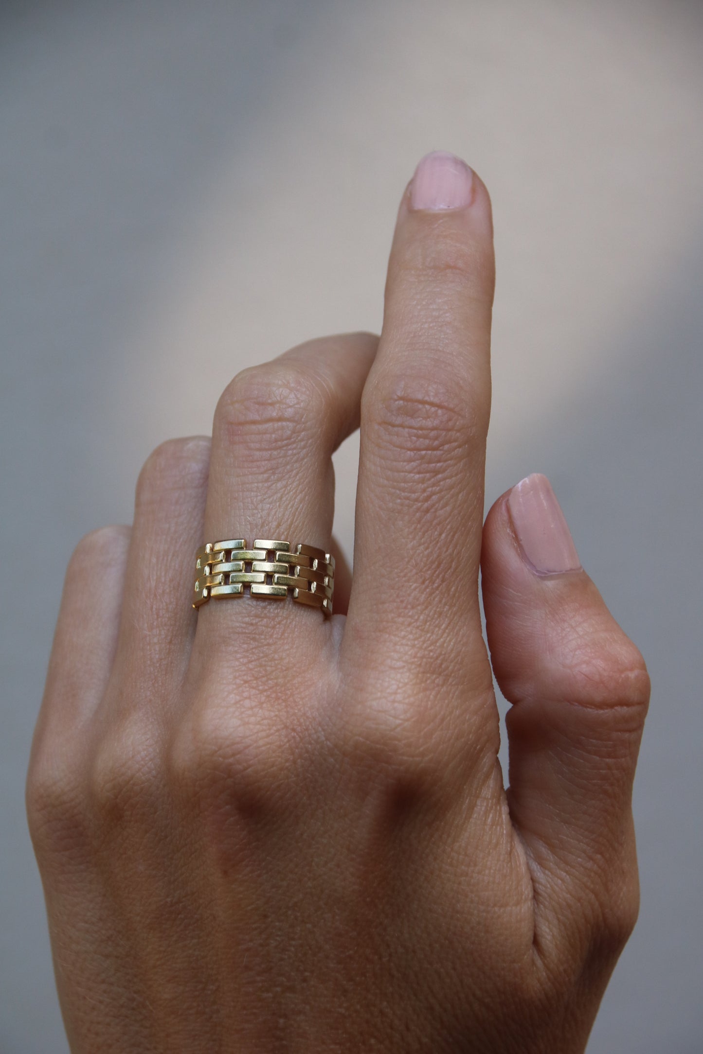 Bague Grille Dorée