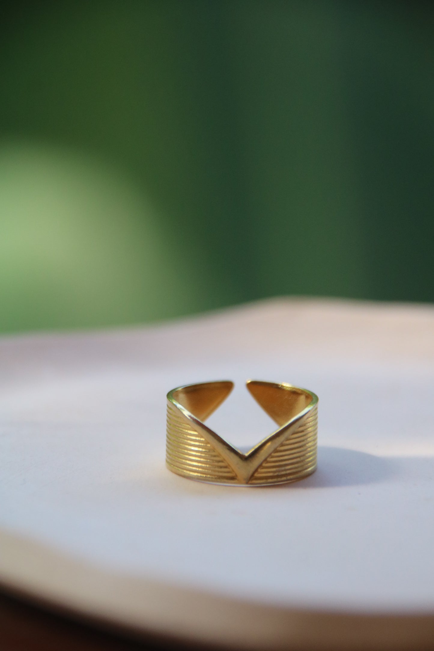 Golden Wave Ring, Adjustable Ring