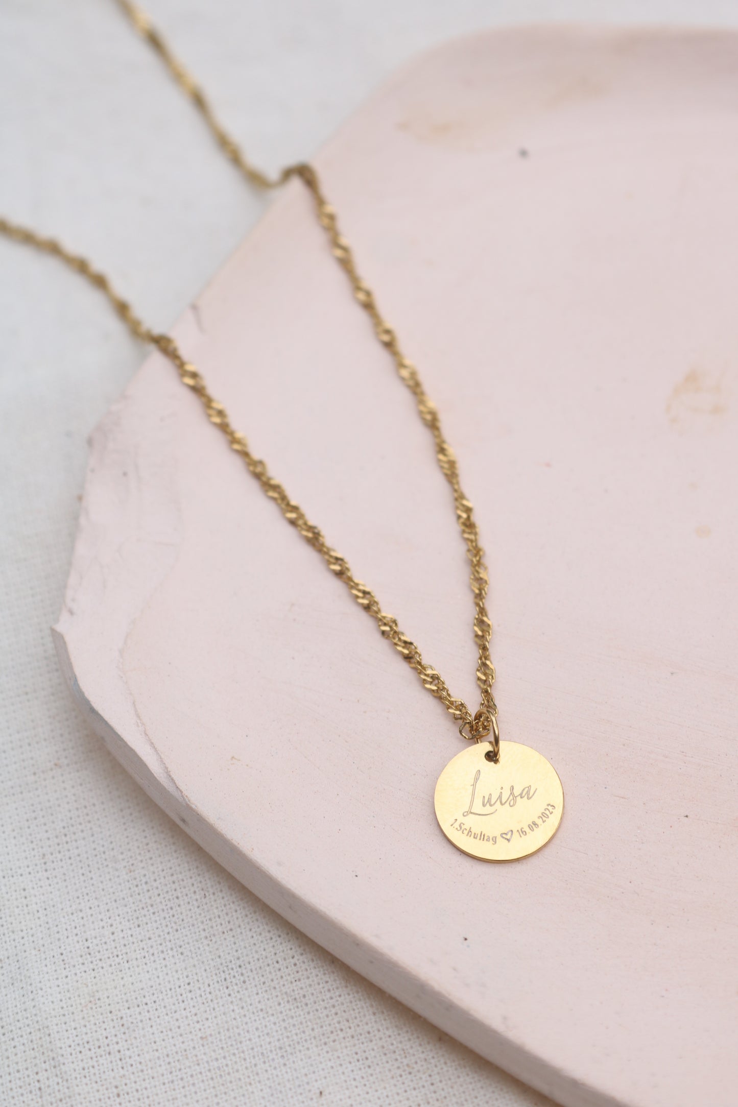 Endless Bond – Gravur Kette mit Rope-Design & 12mm Coin