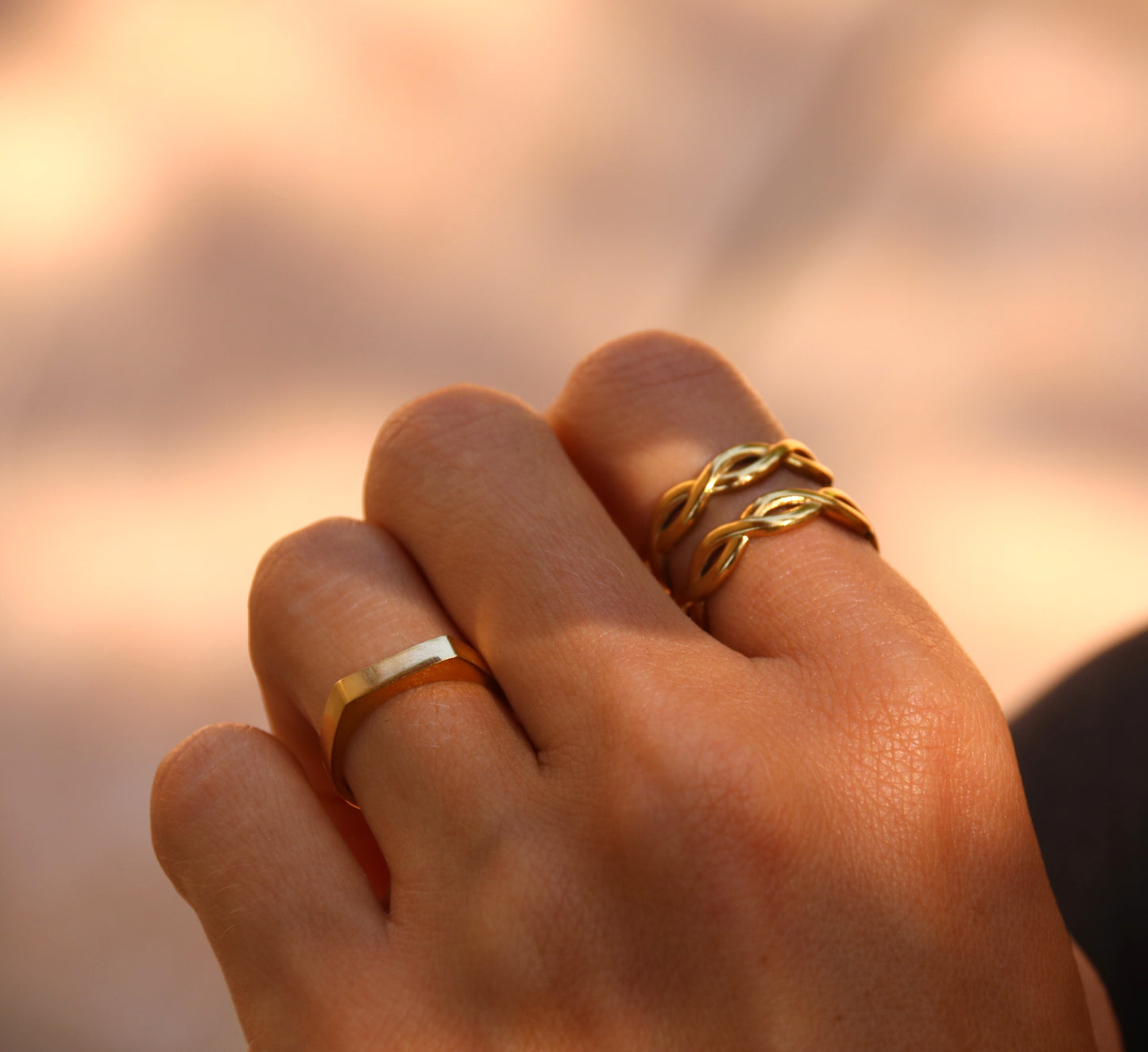 snake ring made of stainless steel with 18k gold plating