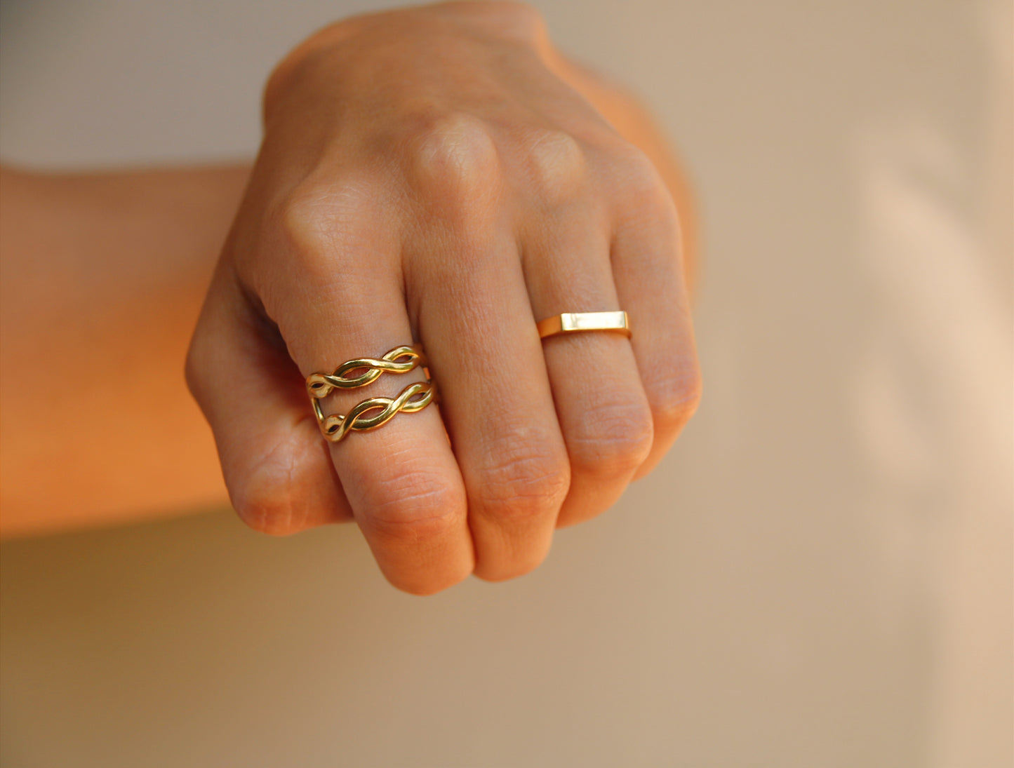 snake ring made of stainless steel with 18k gold plating