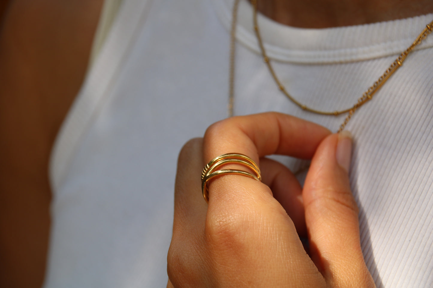 Minimalist gold ring made of 18k stainless steel