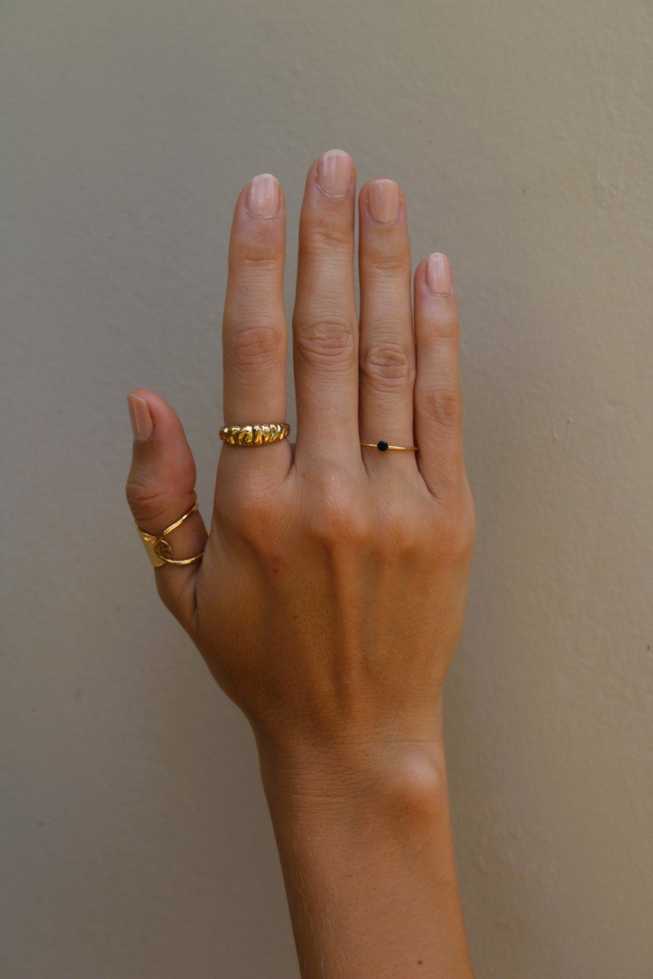 Golden Wave Ring, Adjustable Ring