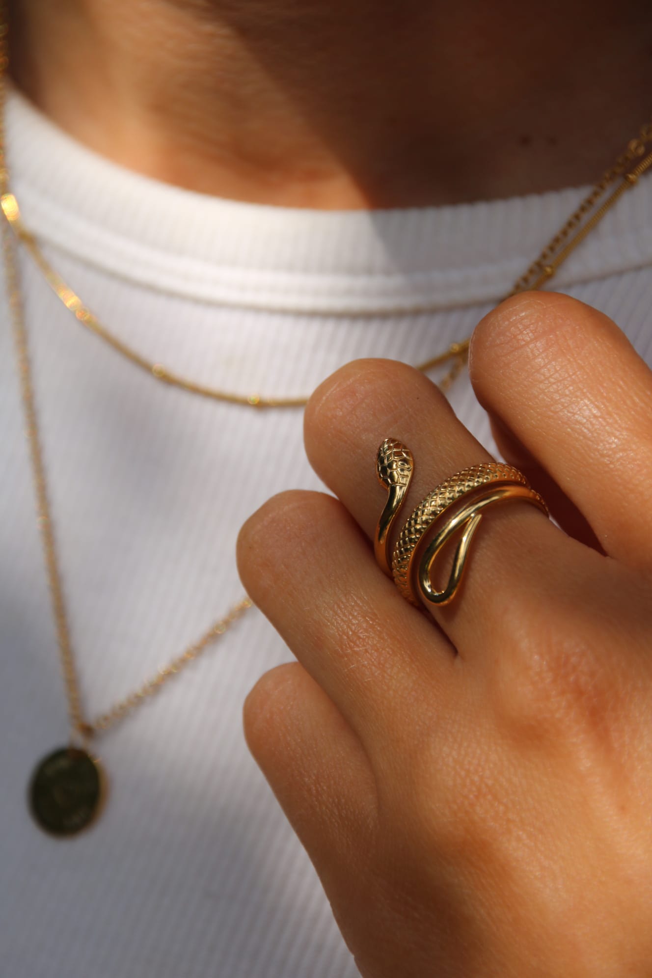 snake ring made of 18k stainless steel
