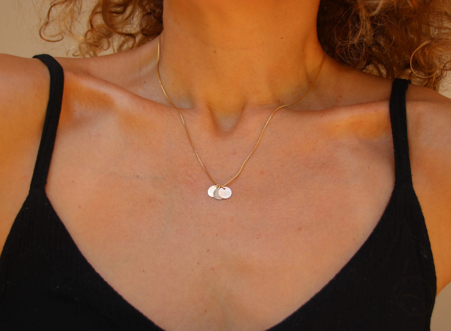 Personalisierte Halskette mit 8mm Plättchen
