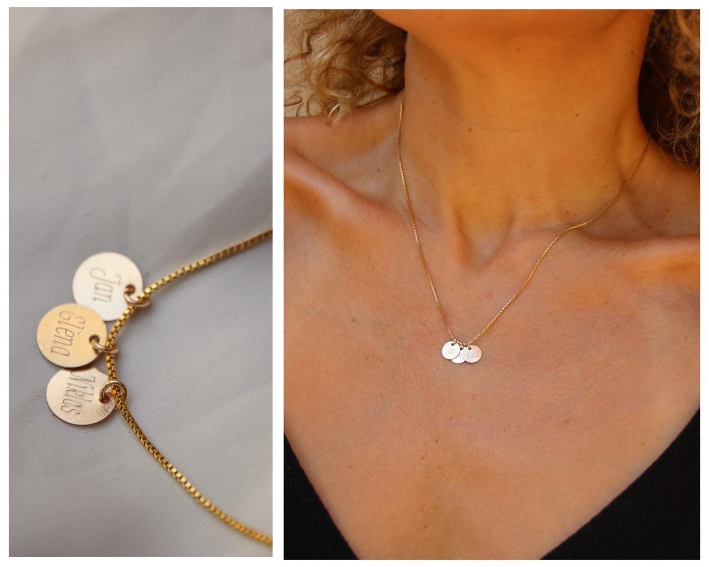 Personalisierte Halskette mit 8mm Plättchen