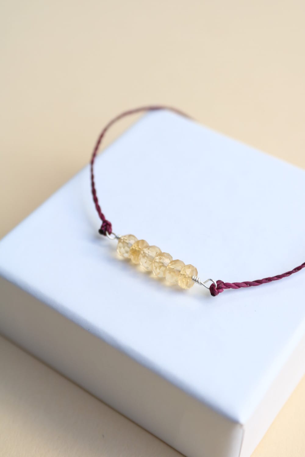 Bracelet citrine, bracelet personnalisé, bijoux en pierre de naissance