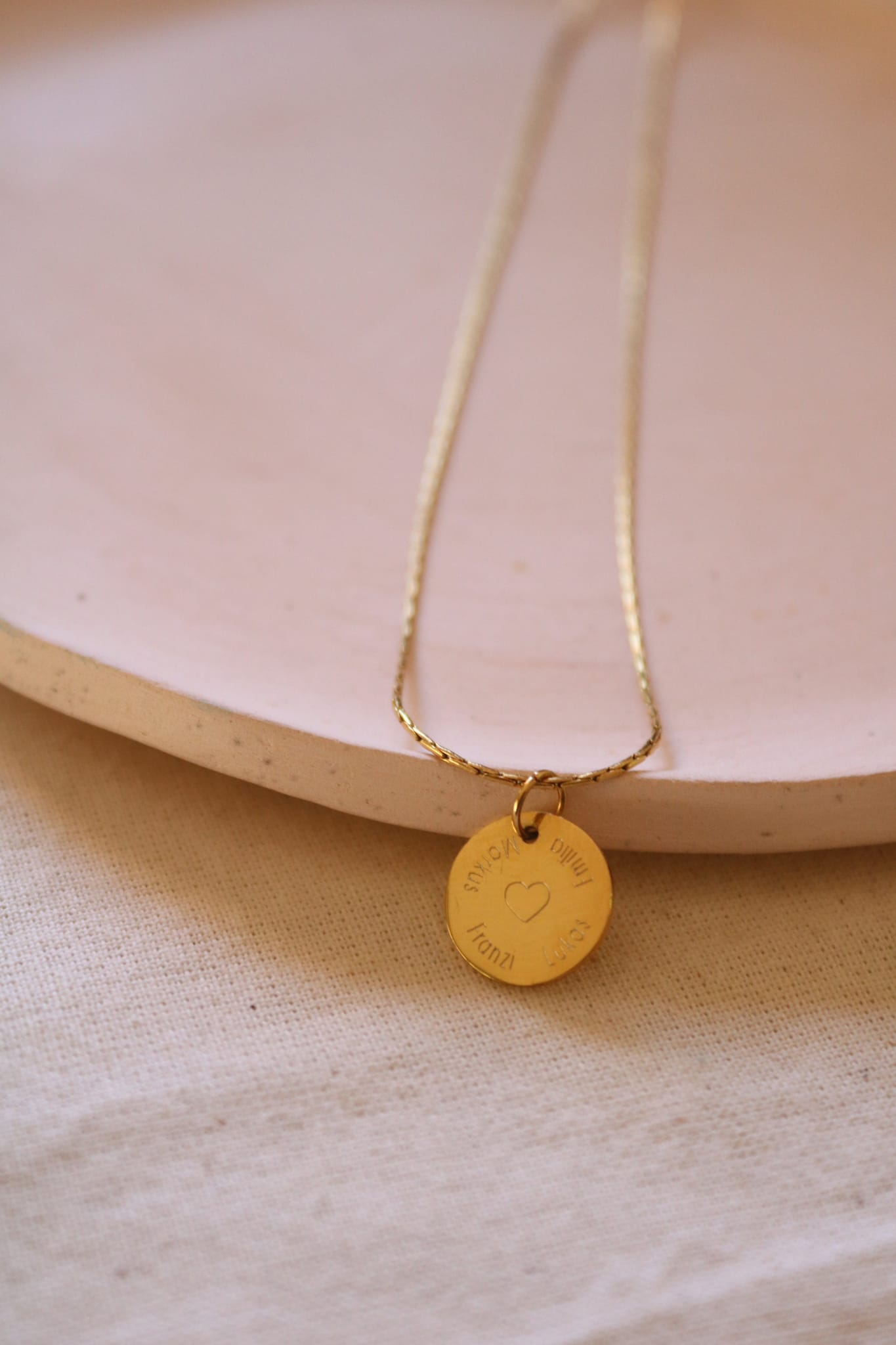Personalisierte Gravur Kette mit 12mm Plättchen