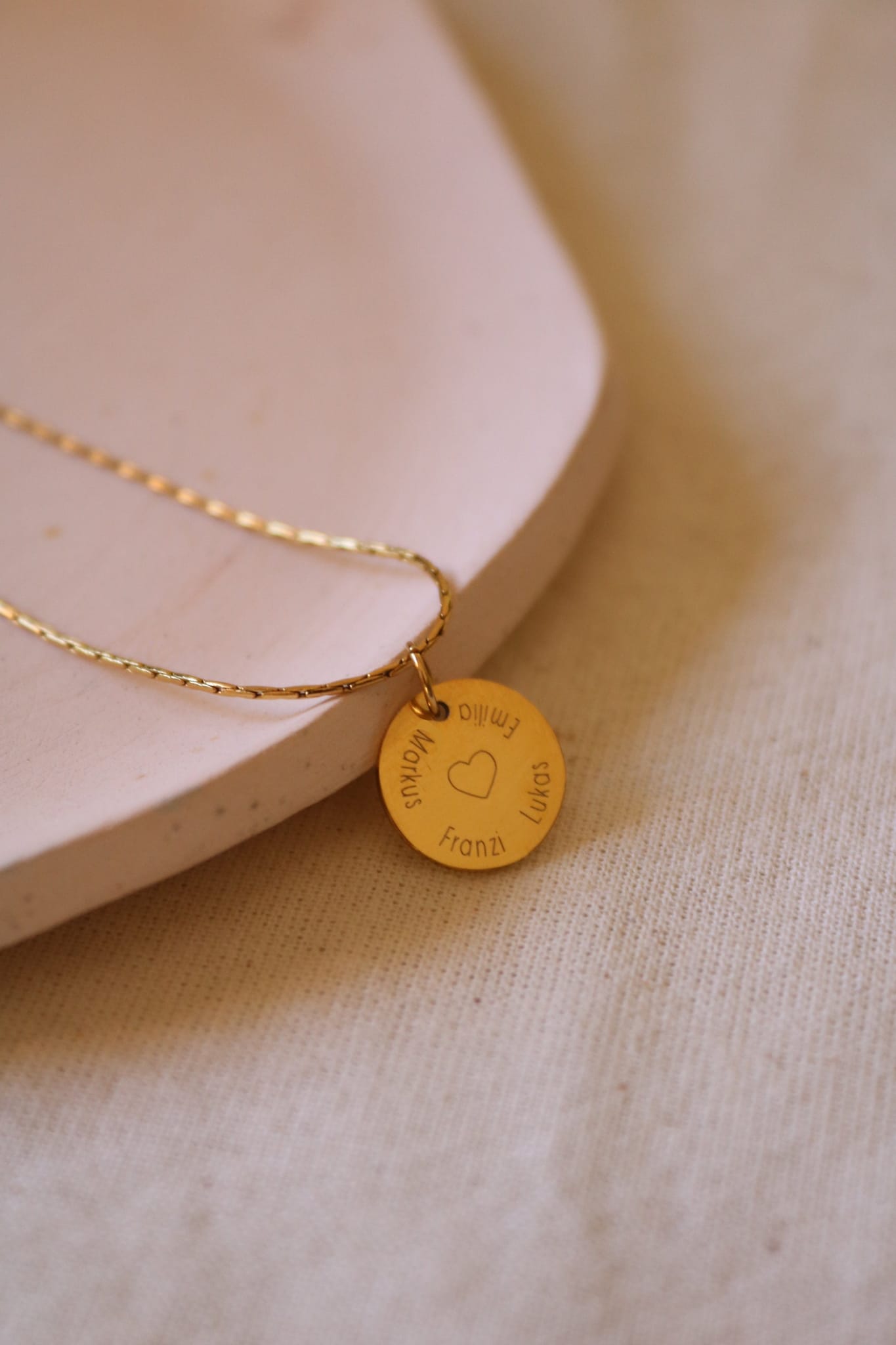 Personalisierte Gravur Kette mit 12mm Plättchen