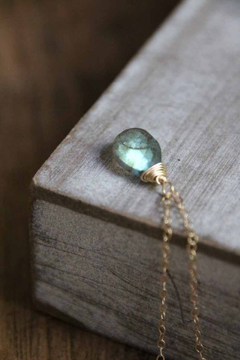 Collier en or labradorite