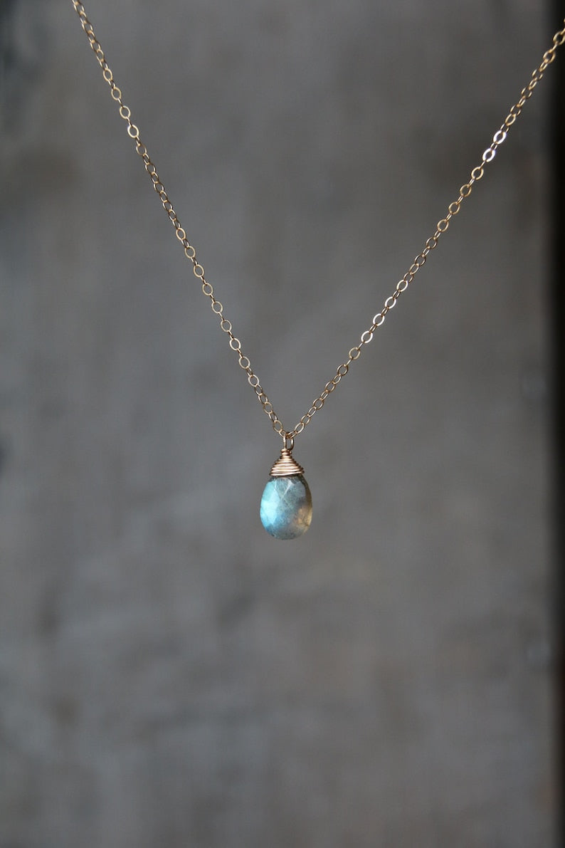 Collier en or labradorite