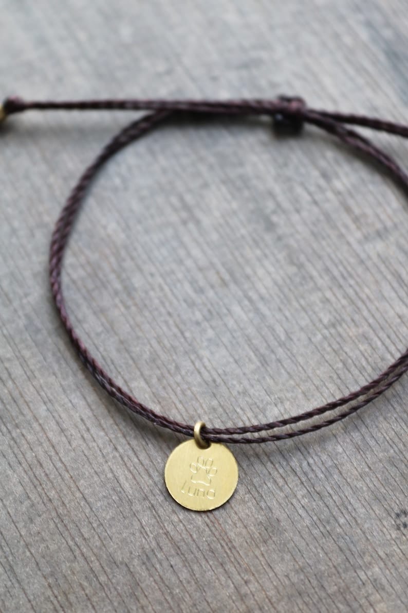 Bracelet d’impression de patte, bracelet initial, cadeau d’amoureux des chiens