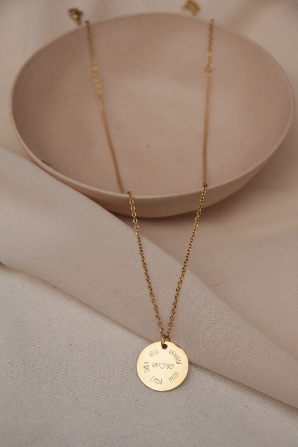 Personalisierte Familien Gravur Kette