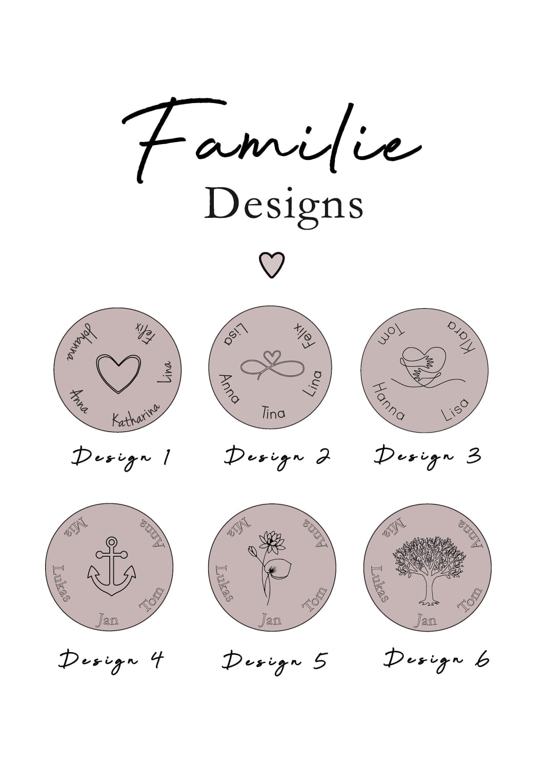 Personalisierte Familien Gravur Kette