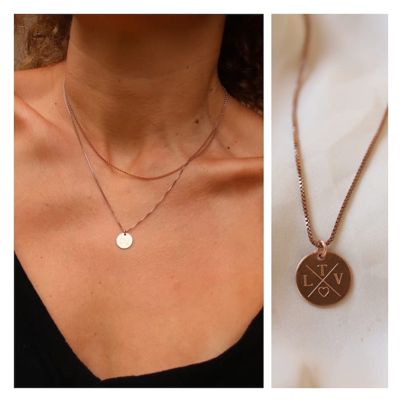 Familienkette in Rosé Gold, Kette mit personalisierte Gravur