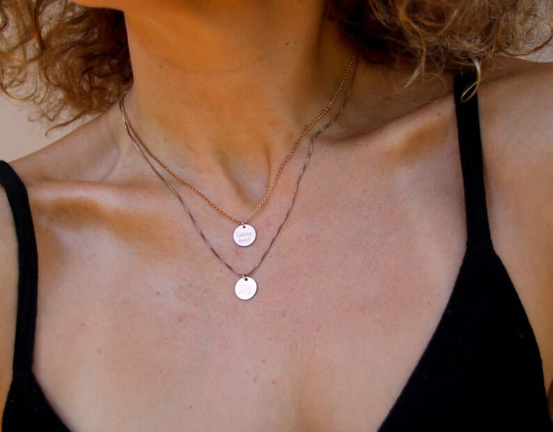 Familienkette in Rosé Gold, Kette mit personalisierte Gravur