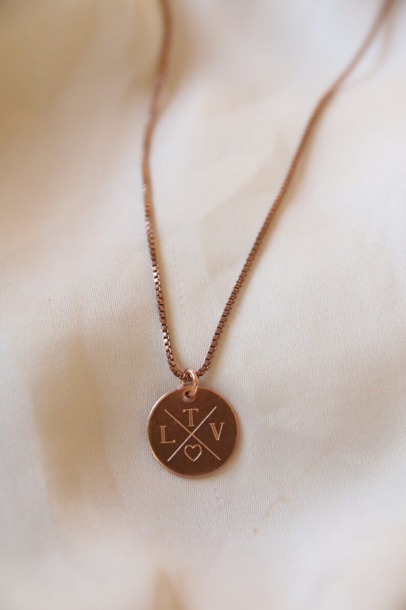 Familienkette in Rosé Gold, Kette mit personalisierte Gravur