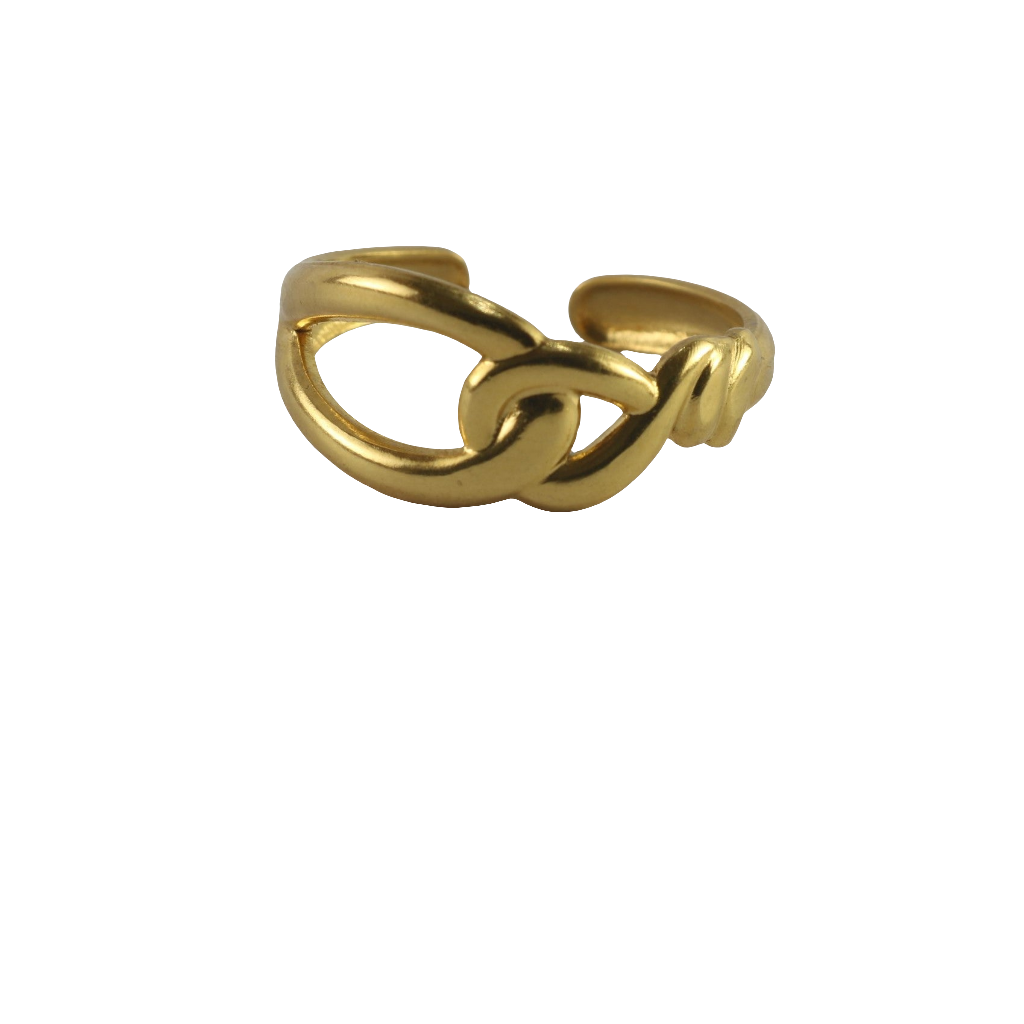 Bague à maillons dorés