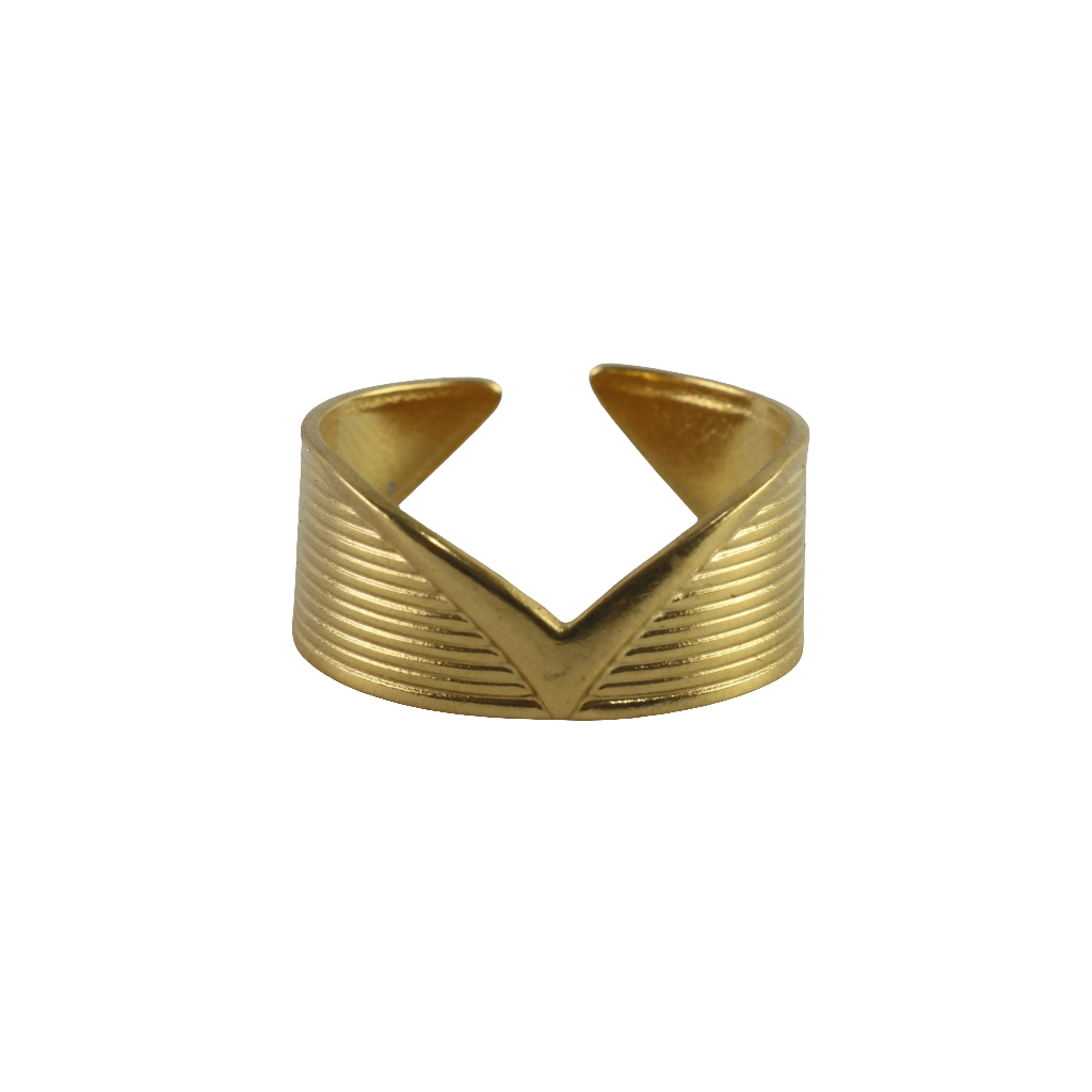 Golden Wave Ring, Adjustable Ring