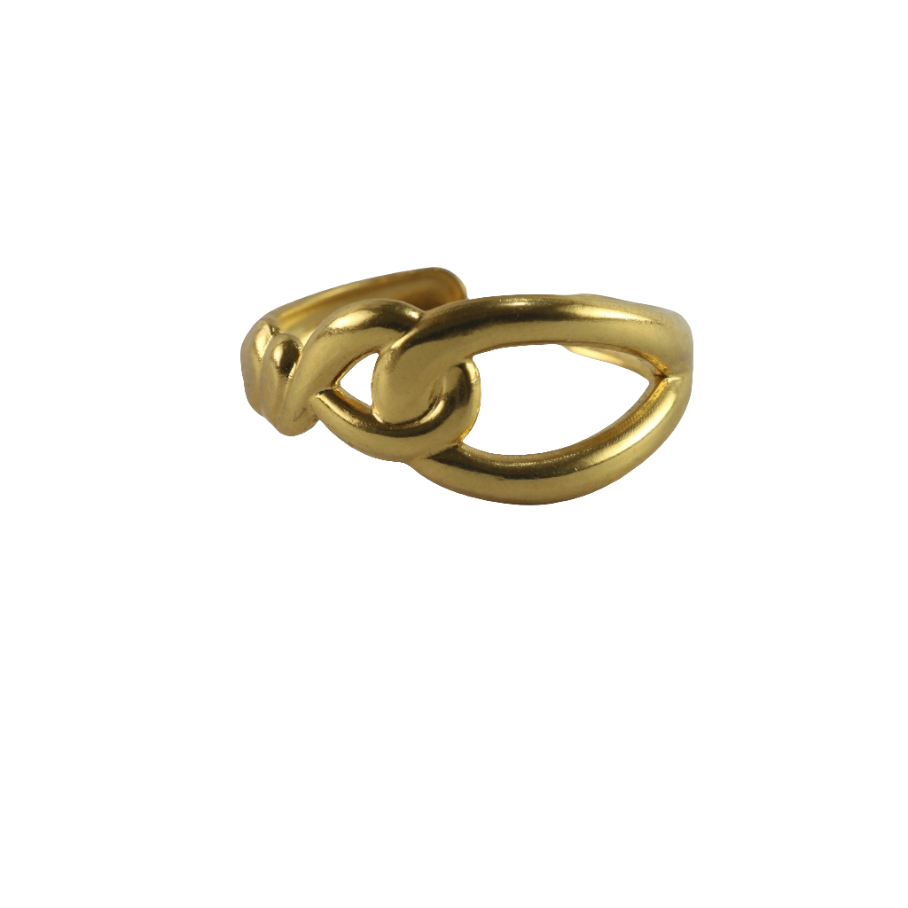 Bague à maillons dorés