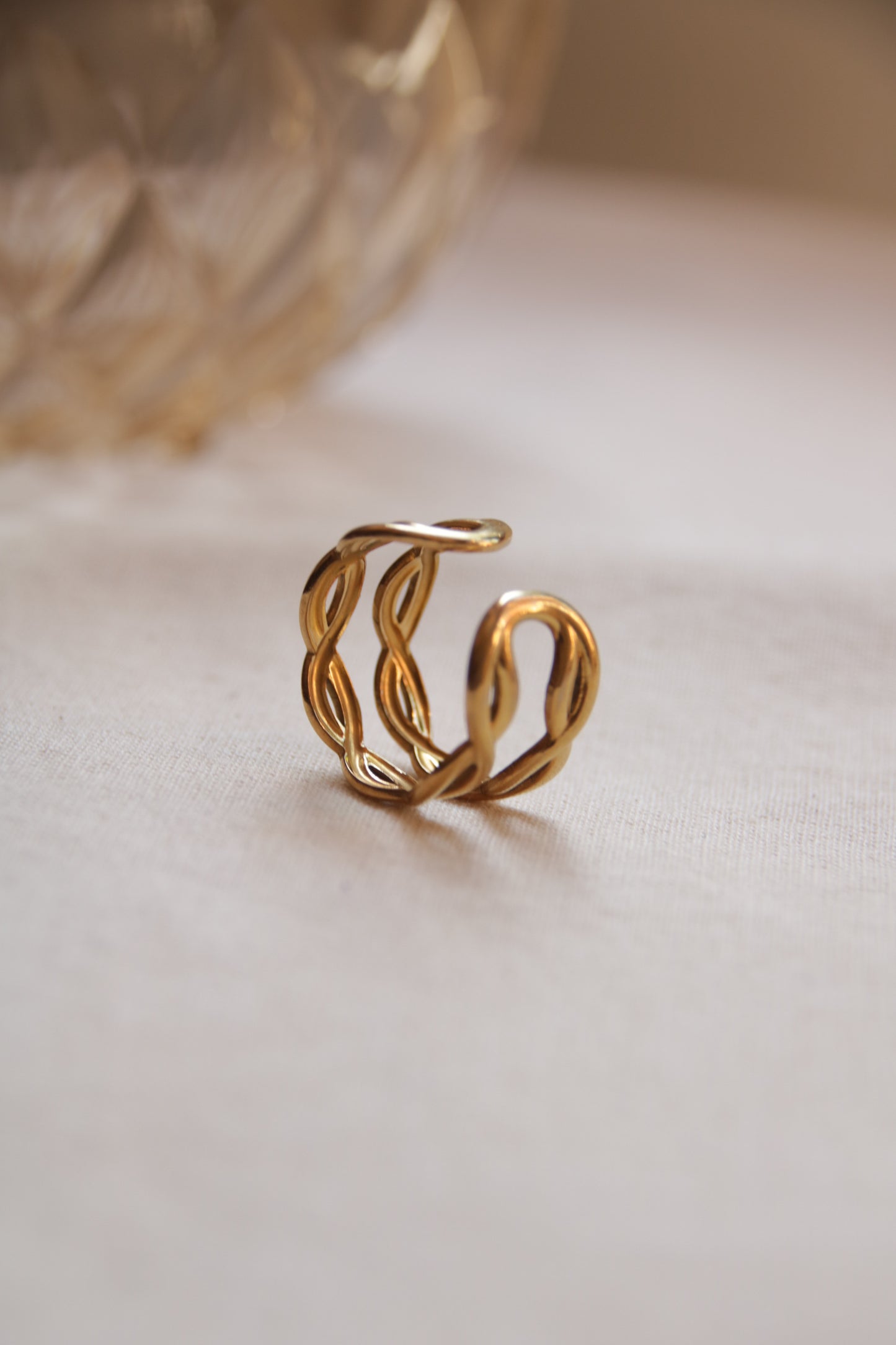 snake ring made of stainless steel with 18k gold plating