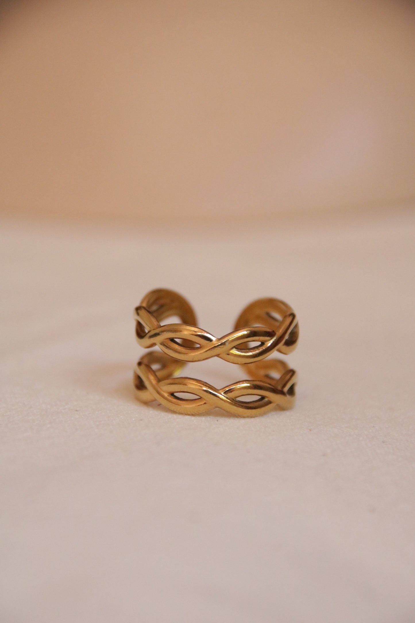 snake ring made of stainless steel with 18k gold plating