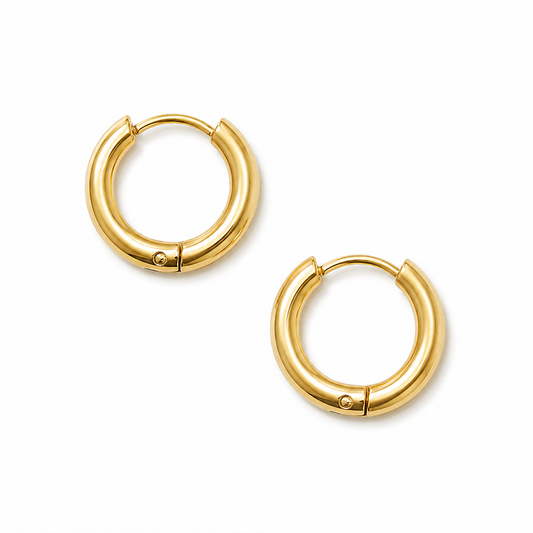 Creolen 15 mm – 18K Gold – Edelstahl