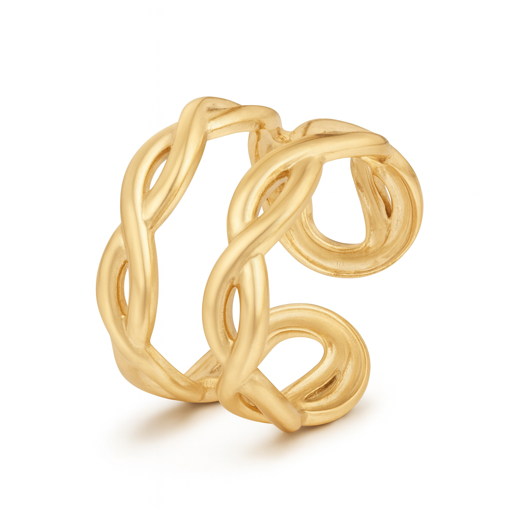 snake ring made of stainless steel with 18k gold plating