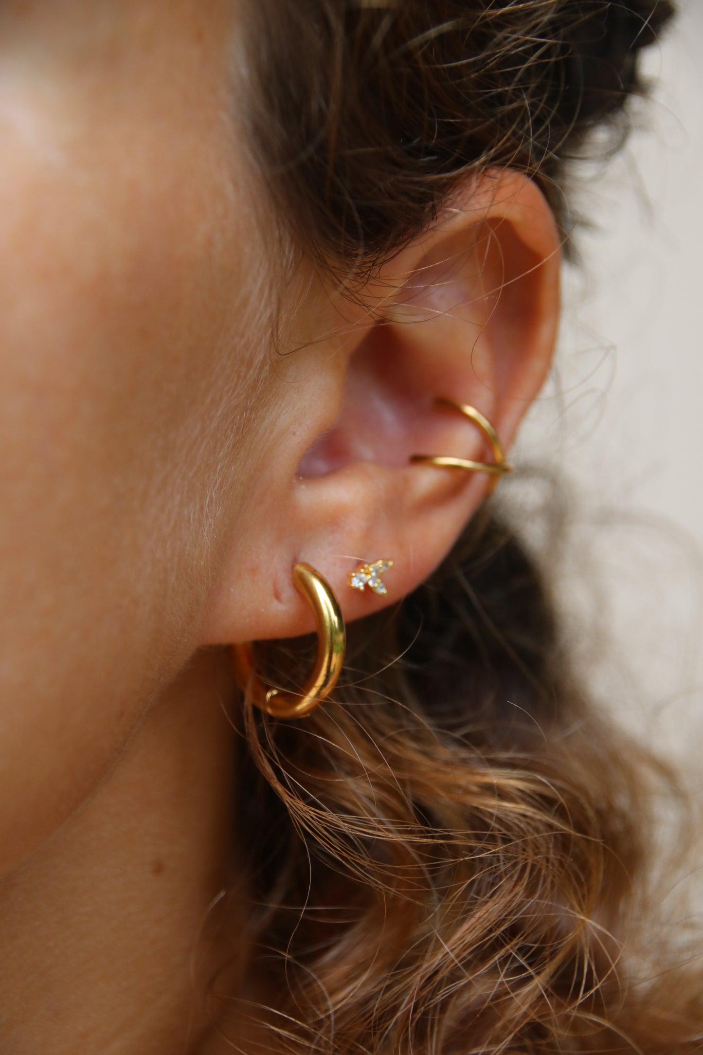 Creolen 15 mm – 18K Gold – Edelstahl