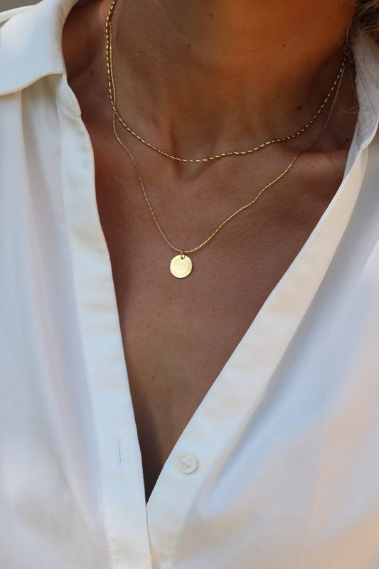 Personalisierte Gravur Kette mit 12mm Plättchen