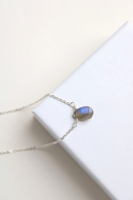 Labradorite Necklace Silver
