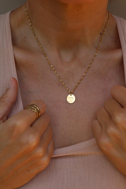 Endless Bond – Gravur Kette mit Rope-Design & 12mm Coin